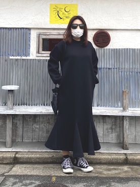 「beautiful people」｜「アイテム（ワンピース）」を使った、ATSUKOさん（レディース・157cm）の冬コーディネート