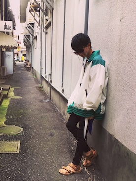 「ウィンドブレーカー」｜「アイテム（その他）」を使った、らあさん（メンズ・171cm）の秋コーディネート