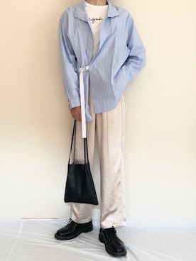 「アニエスベー」｜「アイテム（その他アウター）」を使った、やたわたさん（メンズ・175cm）の春コーディネート