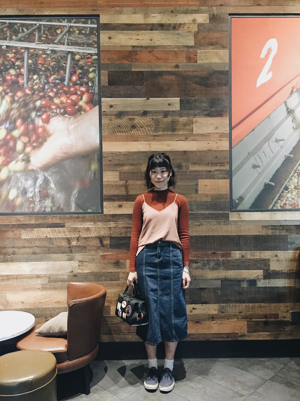 「休日スタイル、outfit」｜「UNIQLOのアイテム（ニット/セーター、レッド系）」を使った、RubyOWさん（レディース・168cm）の春コーディネートの1枚目の写真