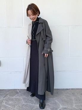 「JEANASIS（ジーナシス）のアイテム（トレンチコート）」を使った、nanamiさん（レディース・153cm）の冬コーディネート