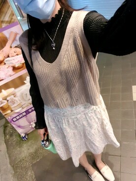 「knitvest」｜nazumikoyoko326さん（レディース・165cm）の春コーディネート