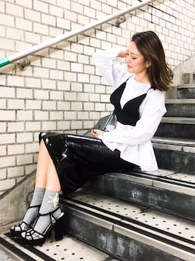 「アイテム（レッグウェア、シルバー系）」を使った、Narcissus ESTさん（レディース・160cm）の冬コーディネート