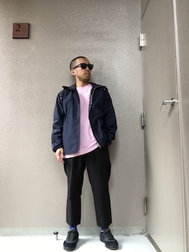 「Maison Kitsune（メゾンキツネ）のアイテム（ブルゾン）」を使った、ソメさん（メンズ・165cm）の夏コーディネート