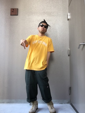 「A.P.C.（アーペーセー）のアイテム（スニーカー）」を使った、ソメさん（メンズ・165cm）の夏コーディネート