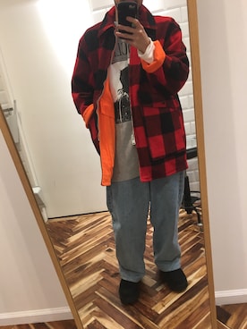「バッファローチェック」｜ソメさん（メンズ・165cm）の冬コーディネート