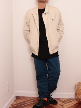 「バーバリー」｜「アイテム（ブルゾン）」を使った、ソメさん（メンズ・165cm）の春コーディネート