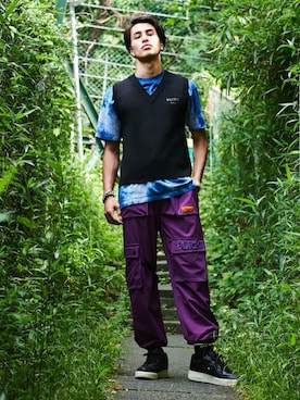 「アイテム（ベスト）」を使った、FLB FASHIONさん（メンズ・184cm）の夏コーディネート