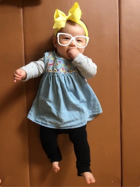 「GAP（ギャップ）のアイテム（チュニック）」を使った、aob373728さん（キッズ・60cm）の春コーディネート