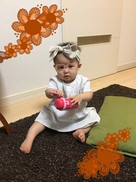「無印良品（ムジルシリョウヒン）のアイテム（シャツワンピース）」を使った、aob373728さん（キッズ・70cm）の秋コーディネート