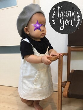 「9ヶ月」｜「アイテム（サロペット/オーバーオール）」を使った、aob373728さん（キッズ・70cm）の秋コーディネート