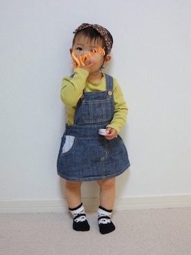 「1歳5ヶ月」｜「アイテム（オールインワン・サロペット）」を使った、aob373728さん（キッズ・80cm）の春コーディネート