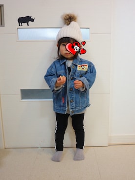 「2歳3ヶ月」｜「アイテム（レッグウェア）」を使った、aob373728さん（キッズ・90cm）の冬コーディネート