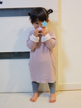 「2歳3ヶ月」｜「アイテム（レッグウェア）」を使った、aob373728さん（キッズ・90cm）の冬コーディネート