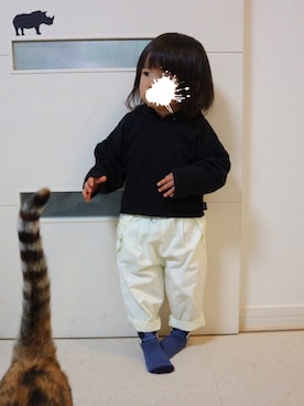 「2歳3ヶ月」｜「アイテム（パーカー）」を使った、aob373728さん（キッズ・90cm）の春コーディネート