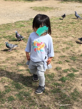「2歳3ヶ月」｜「アイテム（スウェット）」を使った、aob373728さん（キッズ・90cm）の春コーディネート