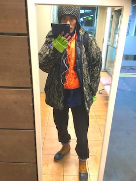 「45R（フォーティファイブアール）のアイテム（ダウンベスト）」を使った、Ransei さん（メンズ・181cm）の冬コーディネート