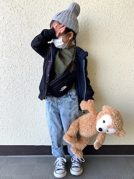 「5歳」｜「アイテム（ボディバッグ/ウエストポーチ）」を使った、himariさん（キッズ・100cm）の春コーディネート
