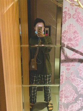 「PULL&BEAR（プルアンドベア）のアイテム（帽子）」を使った、( '༥'  )ŧ‹”ŧ‹”さん（レディース・162cm）の春コーディネート