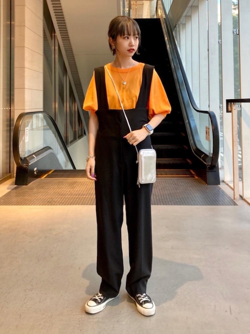H BEAUTY&YOUTH エイチ ビューティーアンドユース 日本製 HIGH WAIST OVERALLS ハイウエストオーバーオール 1614-299-5542 S BLACK ジャンプスーツ オールインワン サロペット【中古】【H BEAUTY&YOUTH】 H BEAUTY&YOUTH エイチ ビューティーアンドユース 日本製 HIGH WAIST