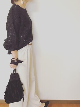 「STUDIOUS SELECT（ステュディオスセレクト）のアイテム（ピアス（両耳用））」を使った、saeさん（レディース・161cm）の秋コーディネート