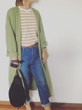 「STUDIOUS SELECT（ステュディオスセレクト）のアイテム（ピアス（両耳用））」を使った、saeさん（レディース・161cm）の秋コーディネート