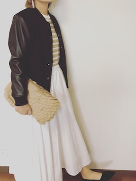 「STUDIOUS SELECT（ステュディオスセレクト）のアイテム（ピアス（両耳用））」を使った、saeさん（レディース・161cm）の秋コーディネート