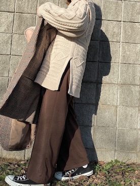 「chico_（チコ）のアイテム（パンツ）」を使った、トウフさん（レディース・164cm）の冬コーディネート