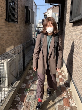 「古着女子」｜「アイテム（セットアップ）」を使った、모에さん（レディース・153cm）の春コーディネート