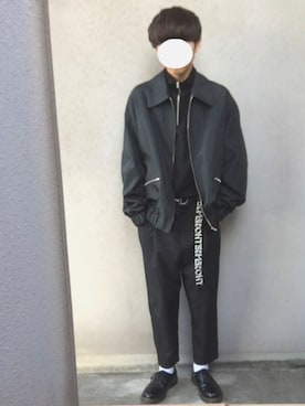 「soe（ソーイ）のアイテム（ブルゾン）」を使った、にしやんさん（メンズ・177cm）の冬コーディネート