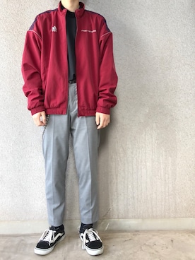 「Gosha Rubchinskiy（ゴーシャラブチンスキー）のアイテム（ブルゾン）」を使った、にしやんさん（メンズ・175cm）の春コーディネート