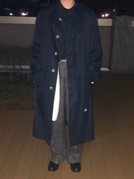 「グレンチェック」｜「アイテム（スリッポン）」を使った、にしやんさん（メンズ・175cm）の冬コーディネート