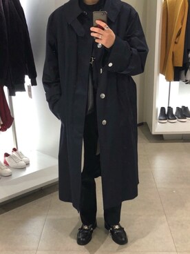 「ALLEGE（アレッジ）のアイテム（スラックス）」を使った、にしやんさん（メンズ・175cm）の冬コーディネート