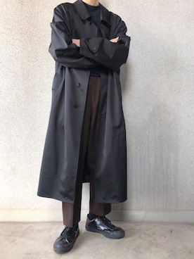「アイテム（ステンカラーコート）」を使った、にしやんさん（メンズ・175cm・20代）の春コーディネート