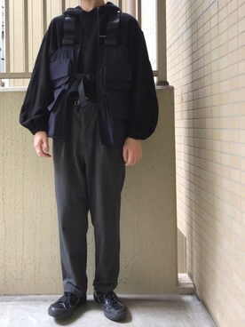 「stein（シュタイン）のアイテム（ベスト）」を使った、にしやんさん（メンズ・175cm）の春コーディネート