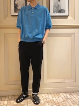 「lot holon（ロットホロン）のアイテム（トップス）」を使った、にしやんさん（メンズ・175cm）の春コーディネート