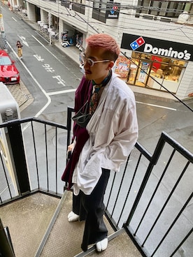 「Maison Margiela（メゾンマルジェラ）のアイテム（ブーツ）」を使った、CREO STOREさん（メンズ・175cm）の冬コーディネート