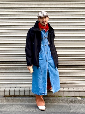 「DAKS（ダックス）のアイテム（帽子）」を使った、CREO STOREさん（メンズ・175cm）の春コーディネート