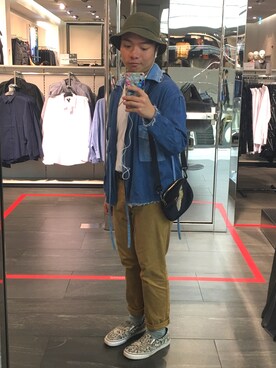 「plain-me（プレインミー）のアイテム（その他アウター）」を使った、Puffer Sweetさん（メンズ・170cm）の秋コーディネート
