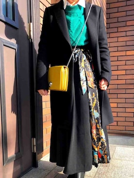 「ショッピング」｜「アイテム（チェスターコート）」を使った、rico❤️さん（レディース・159cm）の冬コーディネート
