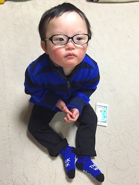 「POLO RALPH LAUREN（ポロ ラルフ ローレン）のアイテム（その他トップス、ブルー系）」を使った、hirakikoさん（キッズ・100cm）の春コーディネート