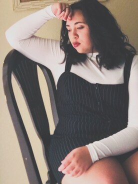 「plussize」｜「アイテム（サロペット/オーバーオール）」を使った、ajさん（レディース・157cm）の夏コーディネート