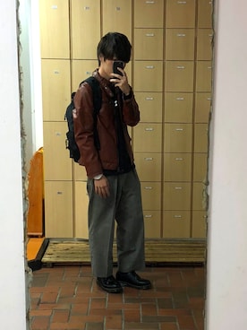 「ライタースジャケット」｜「アイテム（アナログ腕時計）」を使った、by hiさん（メンズ・173cm）の秋コーディネート