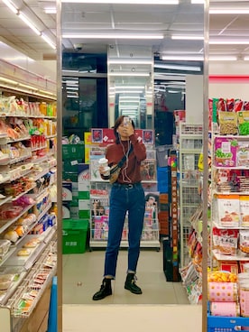 「通勤穿搭」｜「アイテム（ボディバッグ/ウエストポーチ）」を使った、小黑兽さん（レディース・170cm）の秋コーディネート