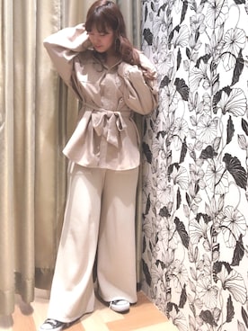 「beige」｜momokaさん（レディース・158cm）の冬コーディネート