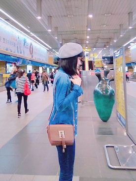 「TAIPEI」｜「アイテム（ハンチング/ベレー帽）」を使った、Meggyさん（レディース・159cm）の冬コーディネート
