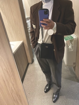 「Saint Laurent（サンローラン）のアイテム（ジャケット/アウター）」を使った、S’kさん（メンズ・173cm）の秋コーディネート