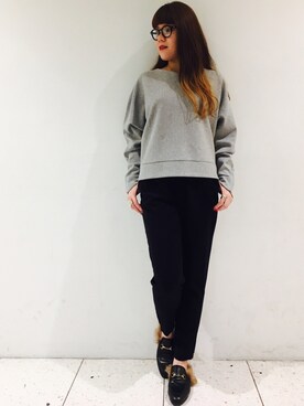 「RIVEDROITE」｜「アイテム（スウェット）」を使った、moeさん（レディース・160cm）の秋コーディネート