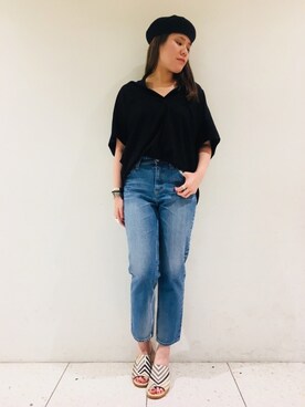 「RIVEDROITE」｜「アイテム（その他）」を使った、moeさん（レディース・160cm）の春コーディネート