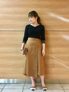「RIVEDROITE」｜「アイテム（その他）」を使った、moeさん（レディース・160cm）の秋コーディネート